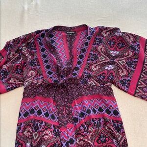 Express Vibrant Geometric Dress